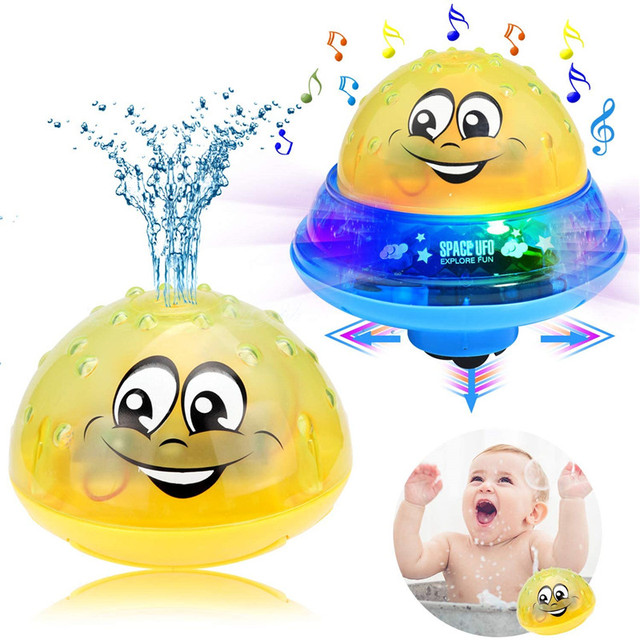 Engraçado infantil brinquedos de banho indução elétrica bebê bola sprinkler  com luz música crianças água jogar bola brinquedos de banho crianças  presentes - AliExpress